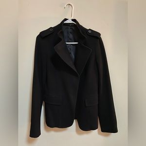 Theory Black Wool Cropped Military Style Jacket